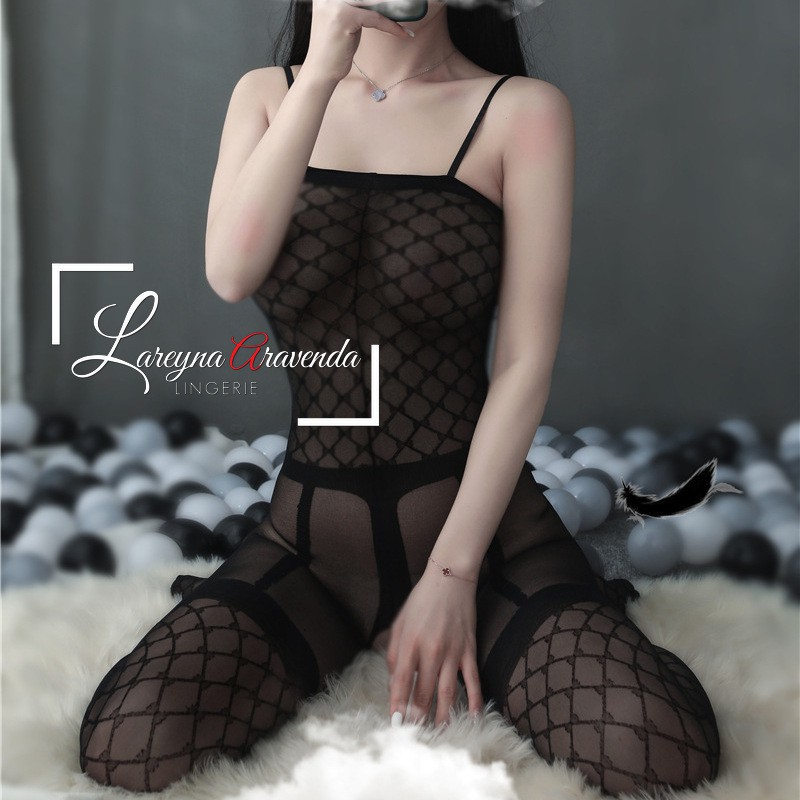 Lingerie One Piece Body Stocking Seksi Model Spiderwoman LG167