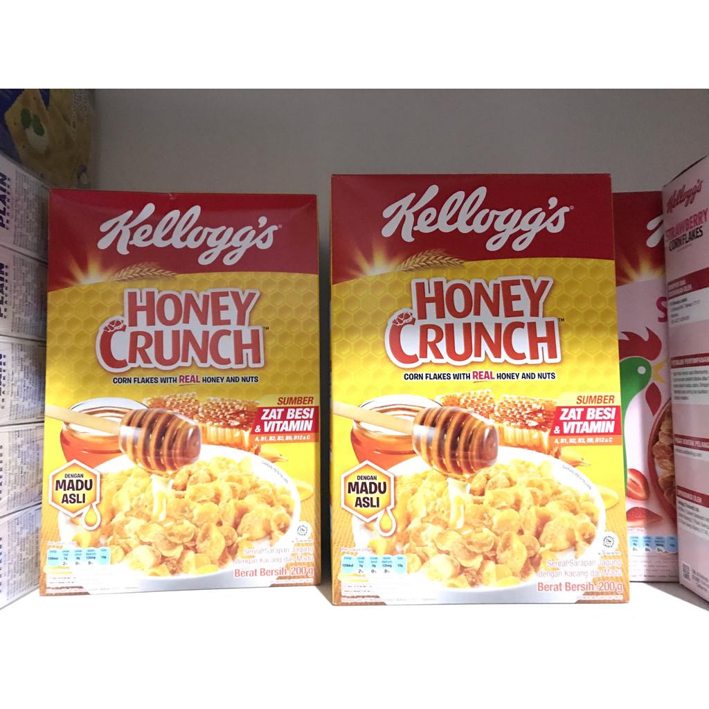 KELLOGS Honey Crunch 200 Gr KELLOGG Corn Flakes with real HONEY and NUTS