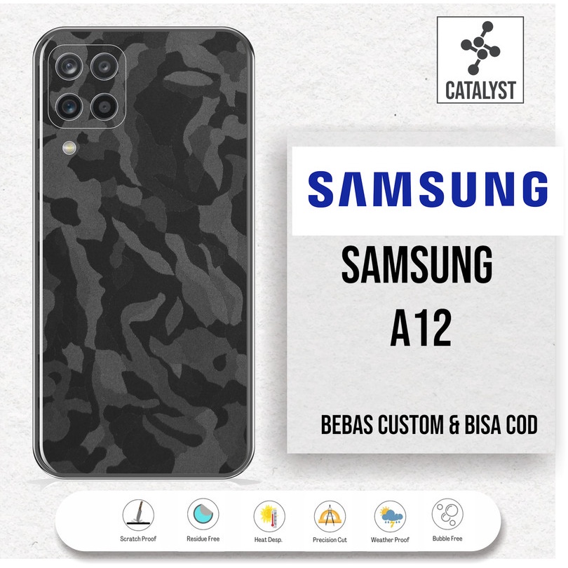 (Buy 1 Get 2) Garskin Skin SAMSUNG A12 / / Protector - KODE -12FJ Bisa Custom - Sticker Case