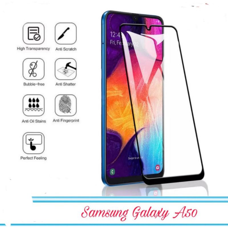Samsung Galaxy A30S/A50/A50S Tempered Glass Full Layar Anti Gores Kaca