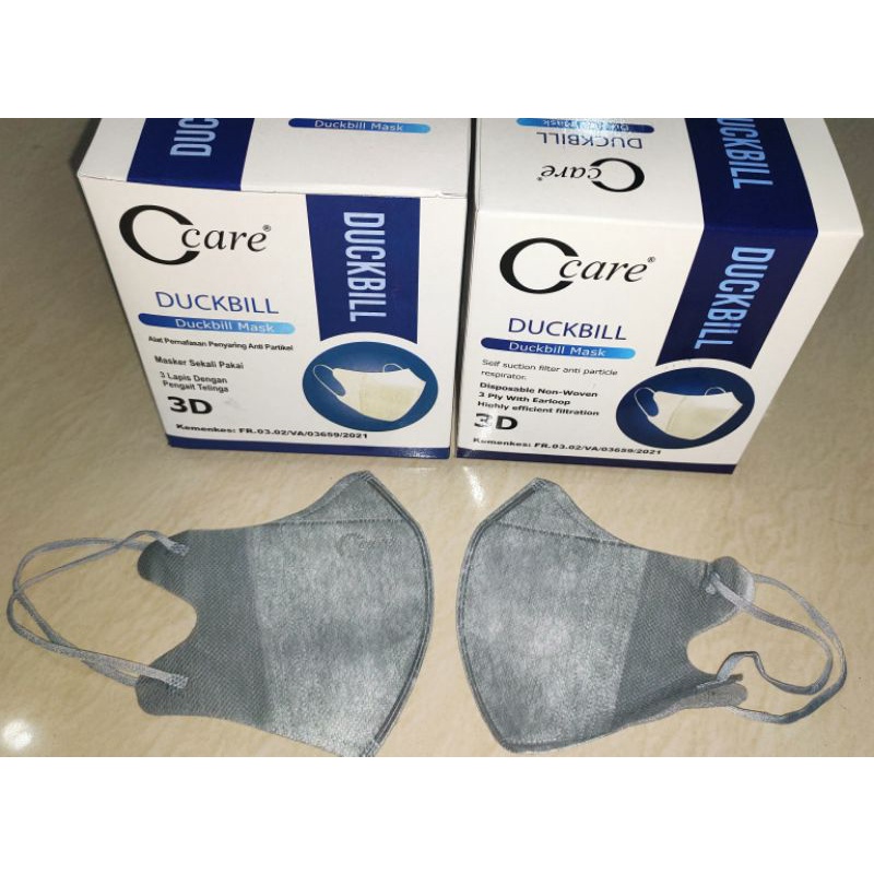 Masker DUCKBILL Ccare 3ply &amp; 4ply isi 50pcs &amp; isi 10pcs EMBOSS