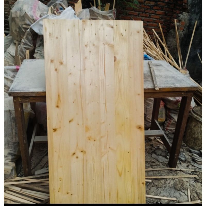 Papan kayu jati belanda 100x60x2 cm vernis