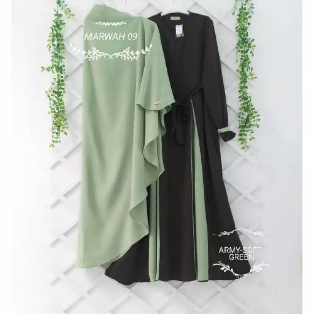 MARWAH SYARI ( DRESS + KHIMAR )/GAMIS SET SYARI