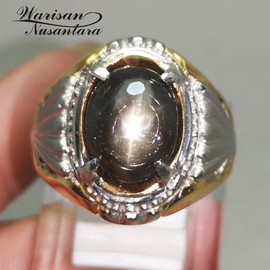 Batu Cincin Akik Bangsing Black Star Safir Kresnadana Asli