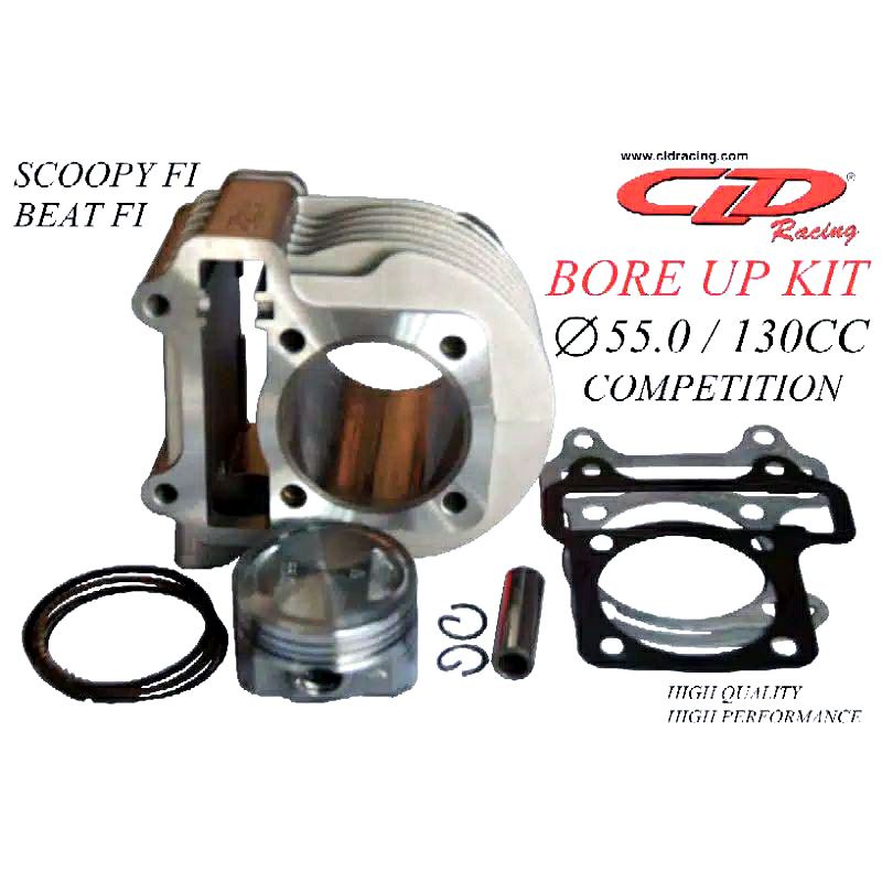 Blok Seher/Paket Bore Up CLD Beat Fi Scoopy Fi Non ESP OS 55.0/130cc