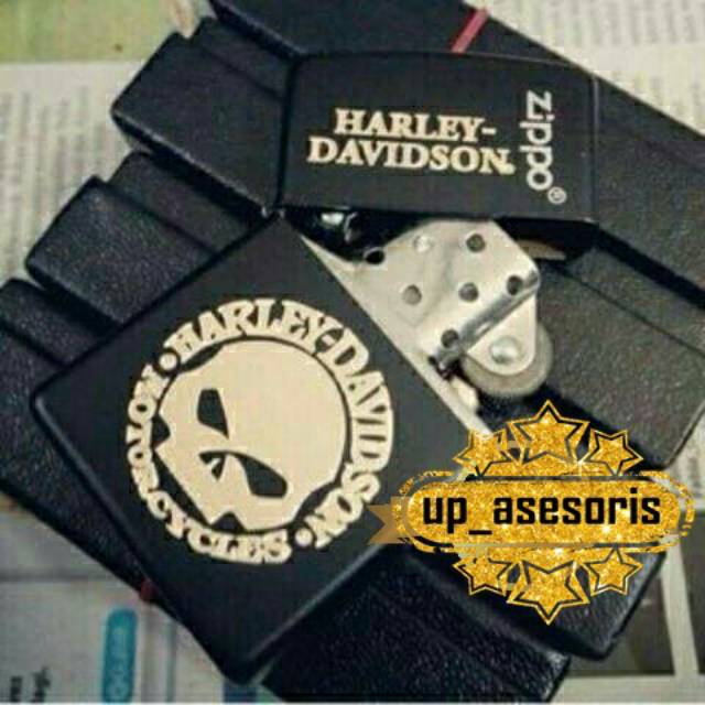 Jual Zippo Atau Korek Api Custom Grafir Ukir Logo Harley Davidson Shopee Indonesia