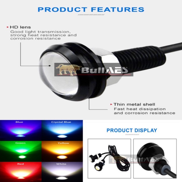 Mata Elang Cob 23 Mm HURA SuperBright Waterproof BULLAES HARGA PER 1 PCS AES-2763-AK