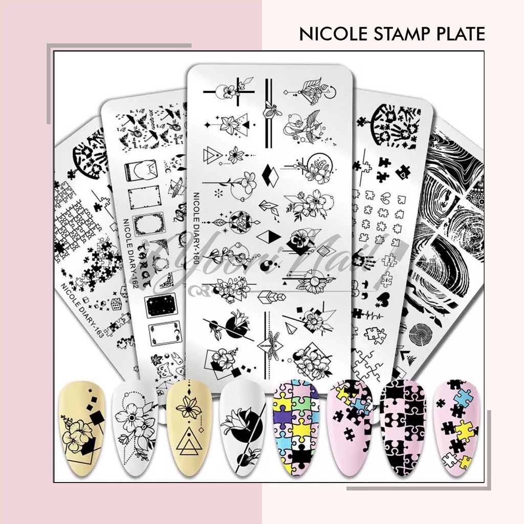 Nicole stamp plate flower christmas abstrak liner stamping plate nicole nail template