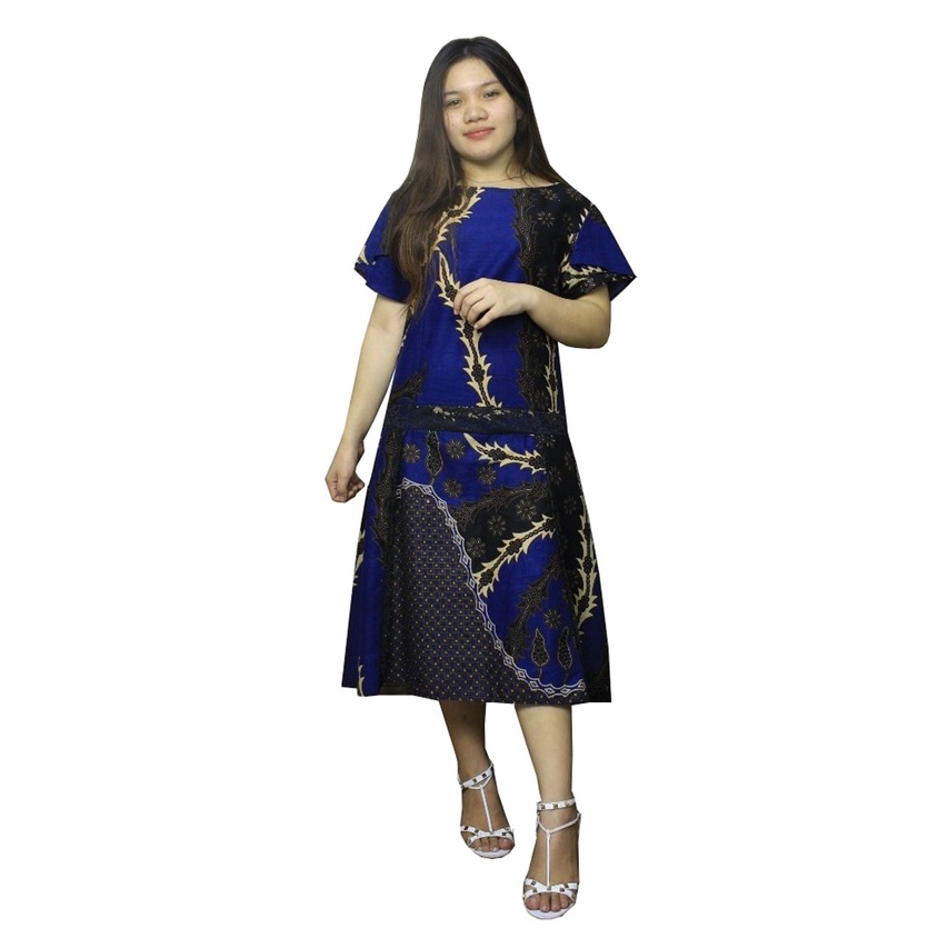 SB Collection Dress Midi Mahalini Terusan Batik Wanita