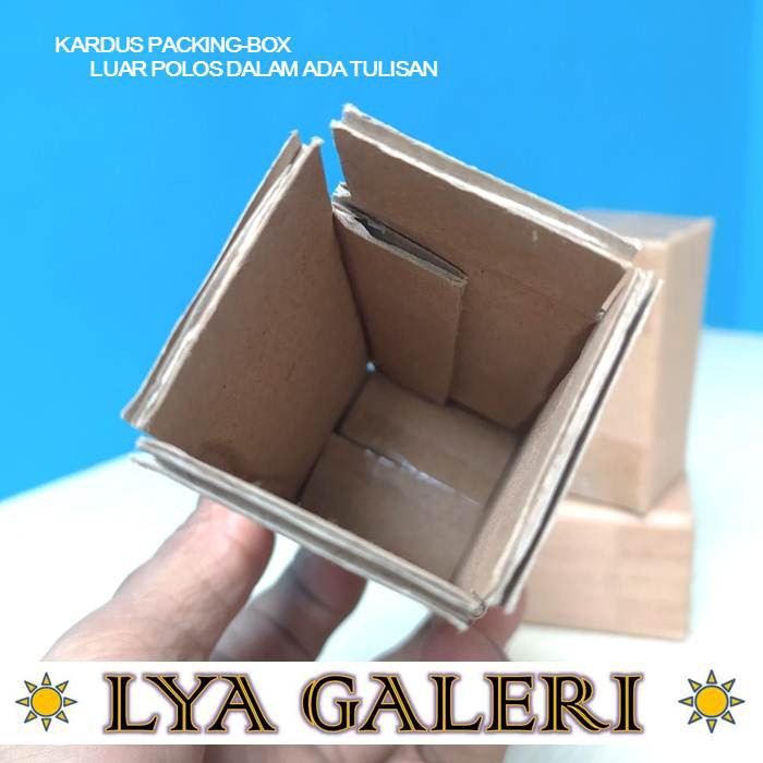 Karton Box Mini Uk.4x4x8 cm Kardus Packing Luar Polos Dalam Ada Tulisan-1
