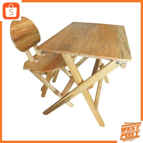 MEJA KURSI LIPAT KAYU