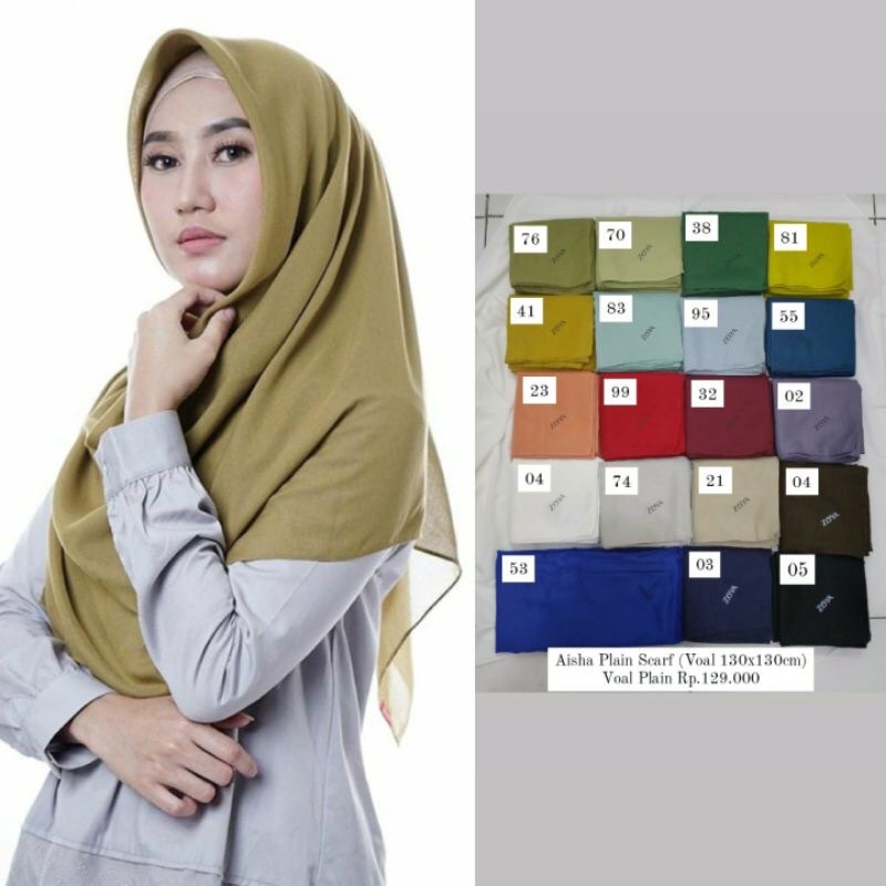AISHA PLAIN SCARF ZOYA SCARF POLOS SYARI