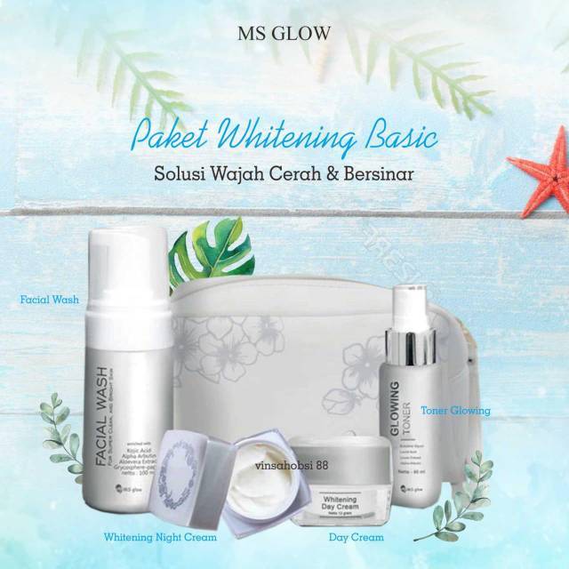 Ms glow skincare paket whitening glowing Shopee  Indonesia 