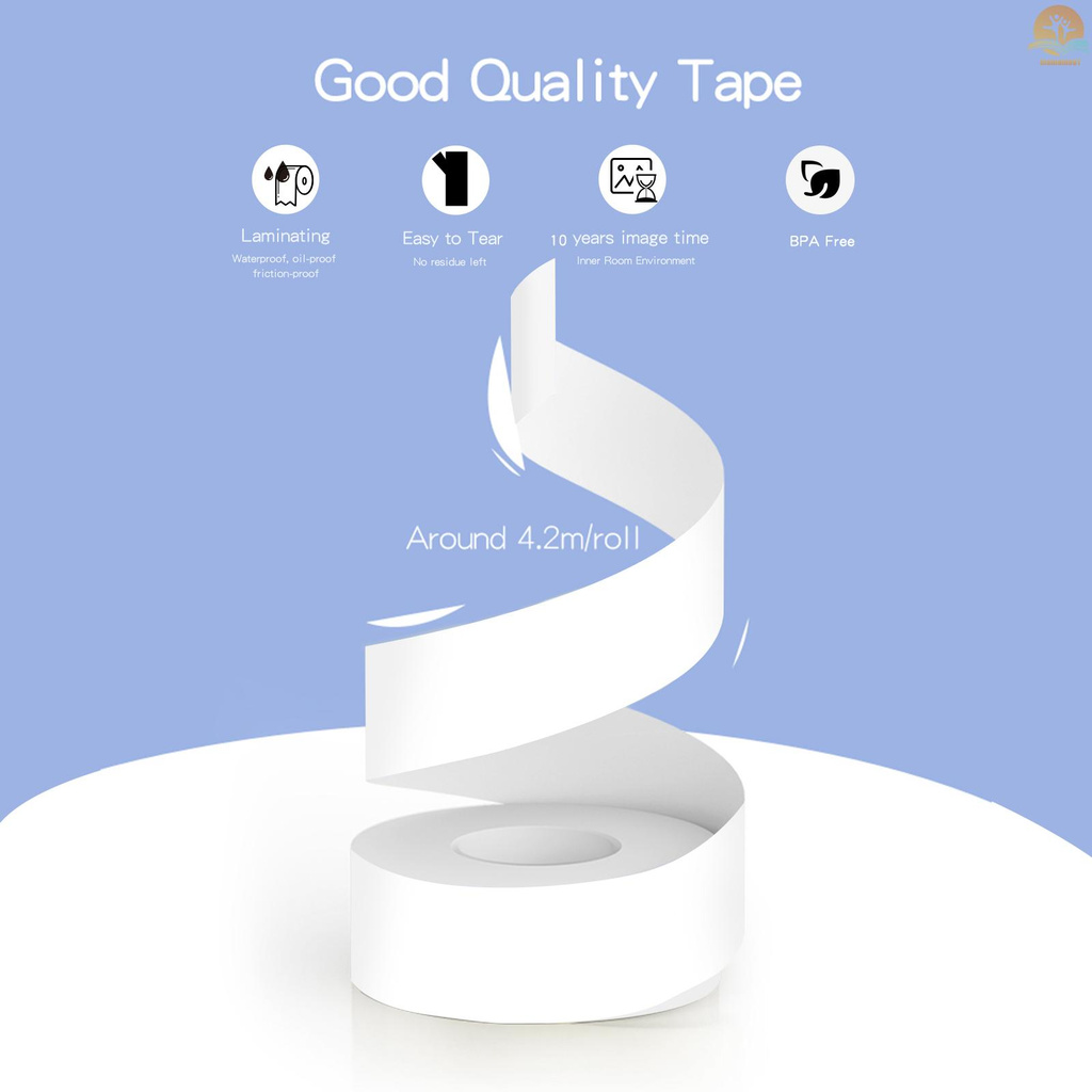 Ready PeriPage 1 Roll White Label Paper Sticky Tape Adhesive Thermal Label Printer Paper Name Price Barcode Sticker Waterproof Oil-proof Tear-Resistant for PeriPage L1 Mini Pocket BT Label Maker