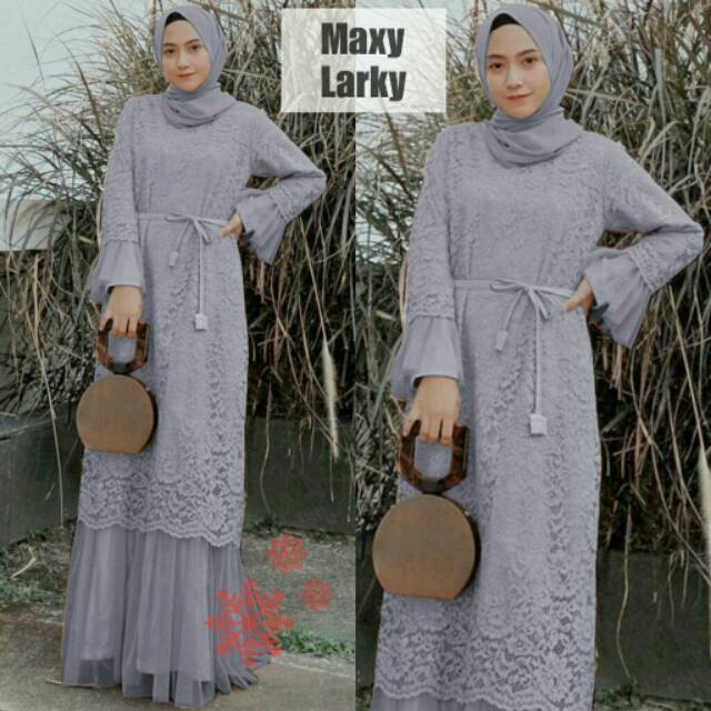 XC - Maxi Dress Larky / Maxi Laum Jumbo / Maxi Brukat / Maxi Fashion Muslim / Maxi Dress Wanita