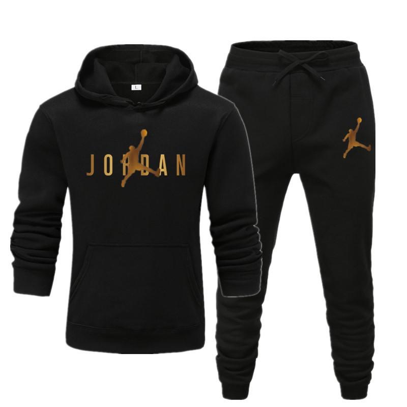 Setelan Celana Jogger &amp; Jumper Hoodie JORDAN BASKET GOLD II Set sweater Hoodie dan Celana Joger Panjang ( Pria &amp; Wanita )