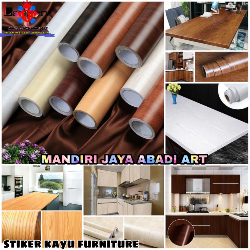 Stiker Serat Kayu Tekstur dan Stiker Marmer Marble Glossy Tebal Premium Pelapis Furniture Meja Lemari Kayu Lantai Kaca Pintu Kitchen Set Dinding Dapur Anti Air Minyak dan Tahan Panas ( L-122 CM )