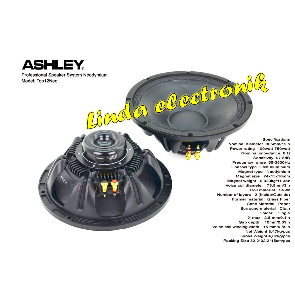 speaker neodymium ashley top12neo 12inch ORYGINAL