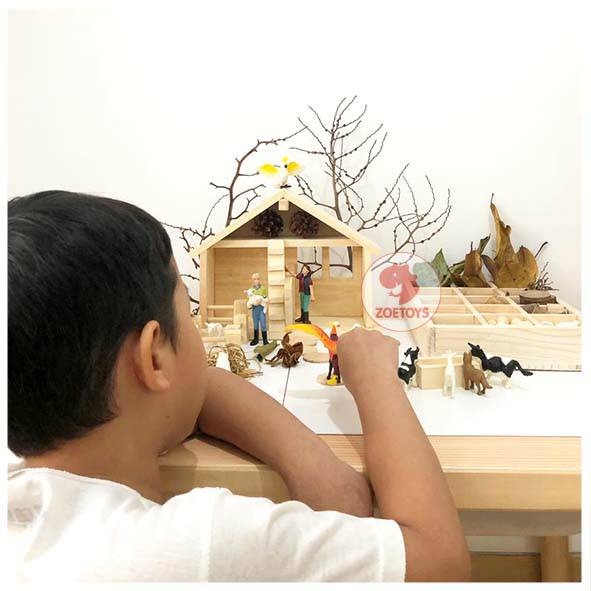 Zoetoys Wooden Farm House Complete Set | Mainan Edukasi Anak