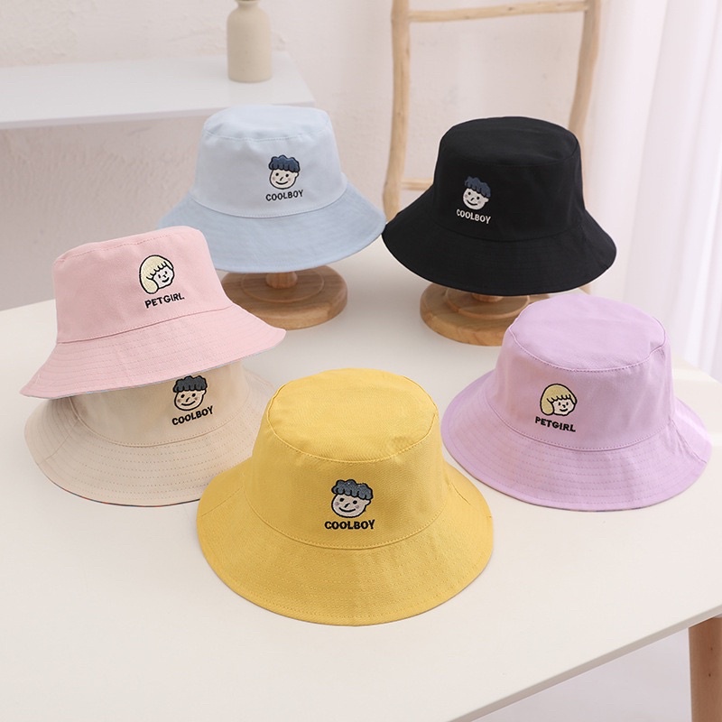 Topi Bucket Anak Laki Laki Perempuan  Lingkar 54 Bolak Balik Bee Kind Boy Girl