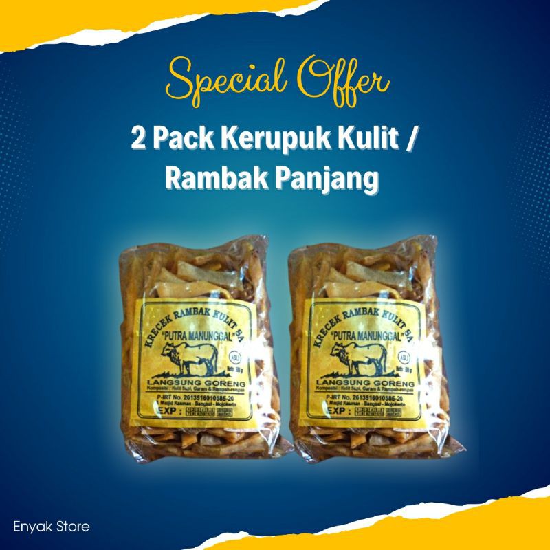 

2 Pack Kerupuk Kulit / Rambak Panjang Mentah