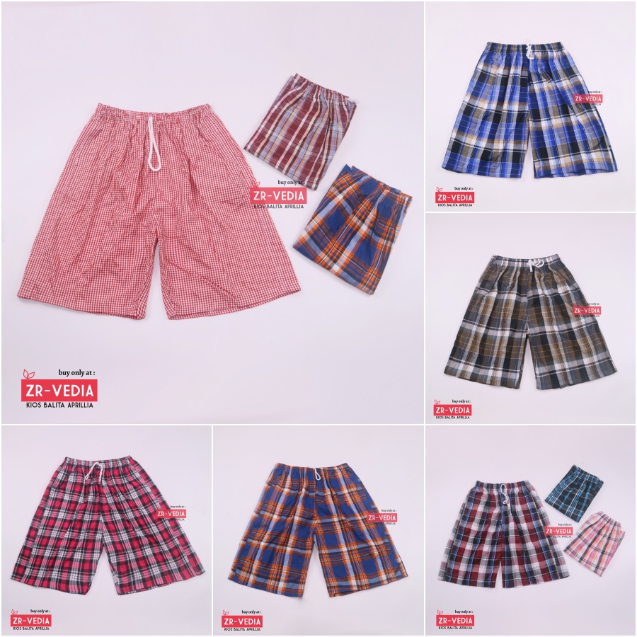 Celana Hawai uk. Dewasa fit to XXL / Motif Kotak Sarung Pria Harian Santai Boxer Pendek Jumbo Murah