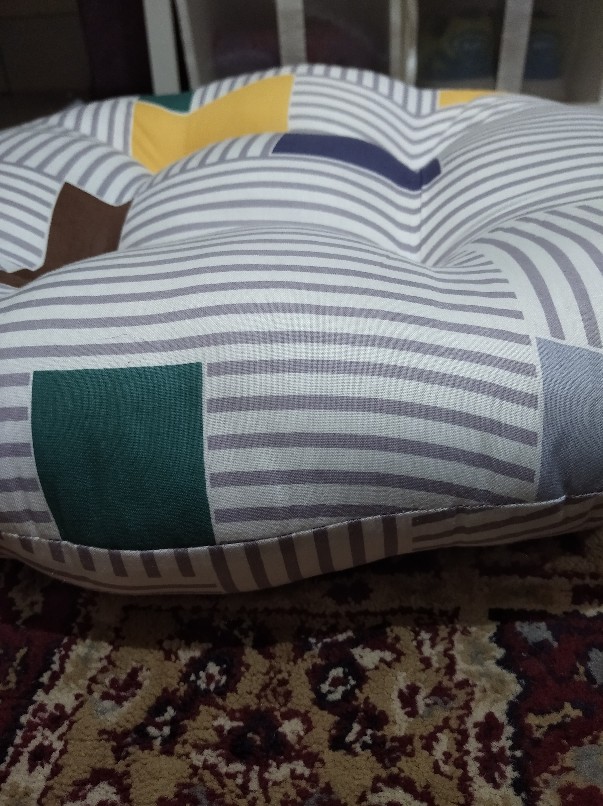 Bantal Duduk Bulat White Kenzo Premium 50x50cm