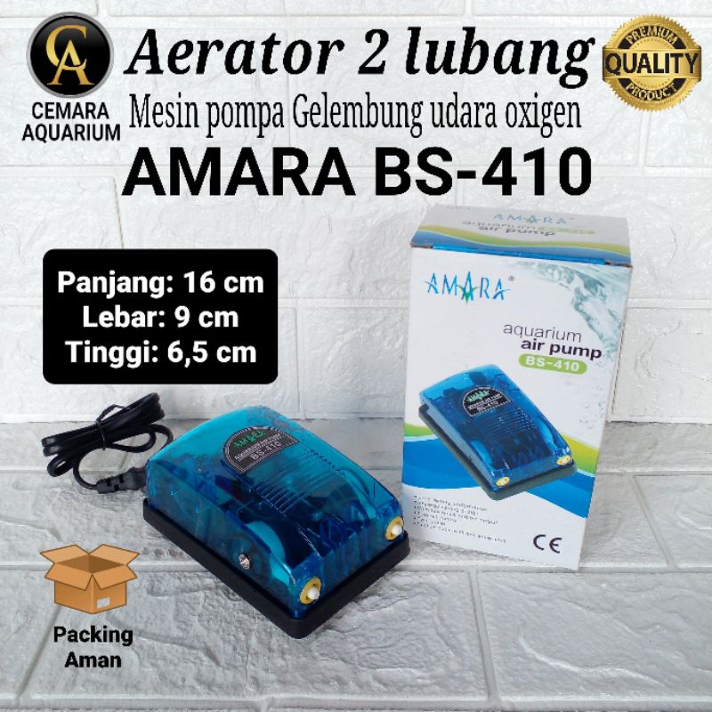 Aerator aquarium/ Amara BS-410/ aerator 2 lubang/ aerator/ mesin aquarium/ oksigen/ oksigen aquarium