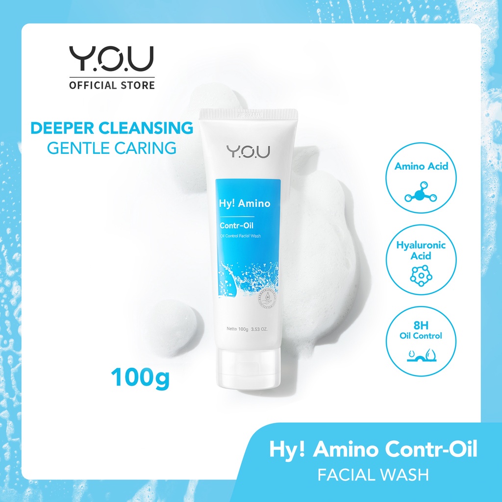 Y.O.U Hy! Amino Facial Wash | Hydrating | Anti Acne | Oil Control | Brightening 100g