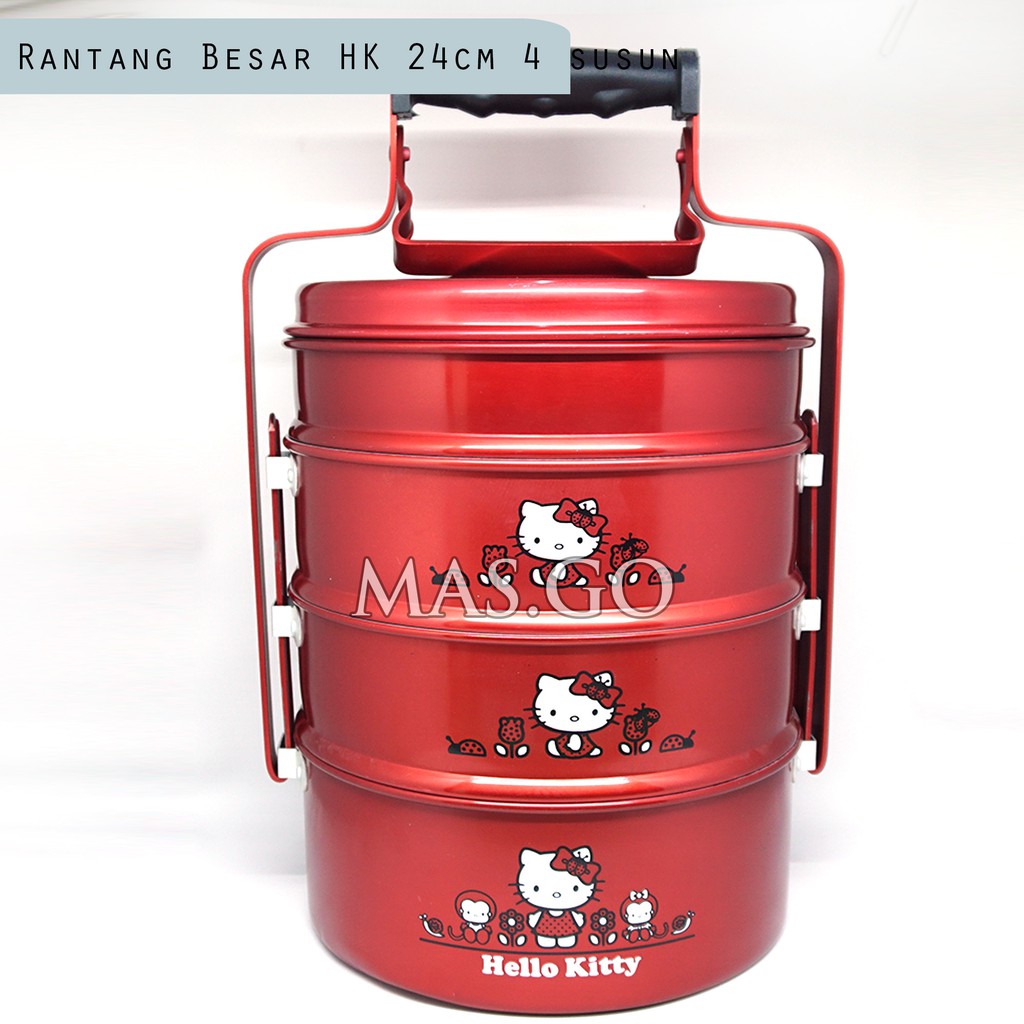 Rantang Susun 4 Maspion Hello Kitty Aluminium Red Besar 24cm