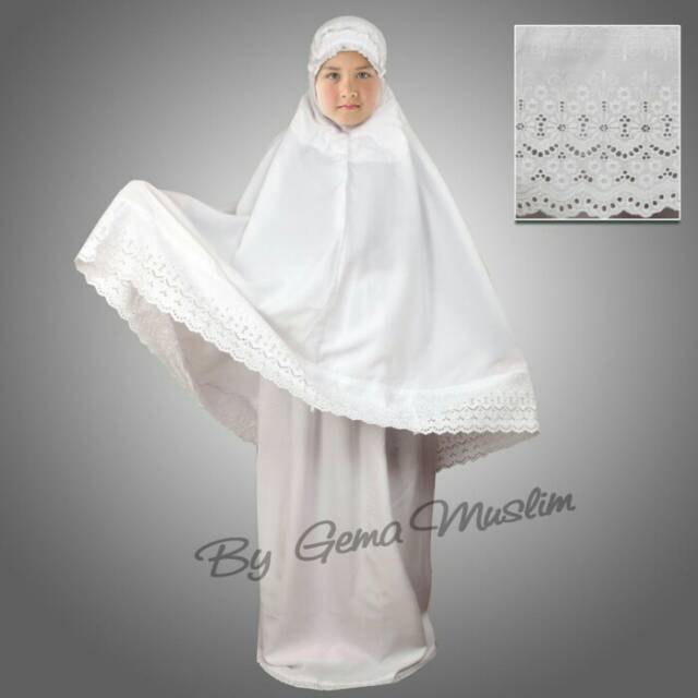 Mukena  anak katun renda rubyah