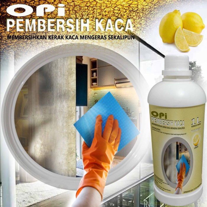 Pembersih Kaca 1 Liter wangi lemon dan varian lainnyaFormula Baru pilihan wangi Produk OPI baru Suplayer terpercaya sudah ada izin edar resmi by Oke sabun suplayer