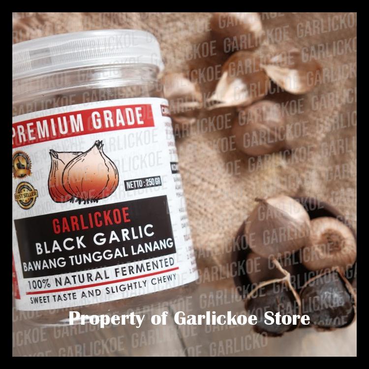 

BLACK GARLIC / BAWANG HITAM TUNGGAL LANANG 250GR PREMIUM GARLICKOE TERLARIS