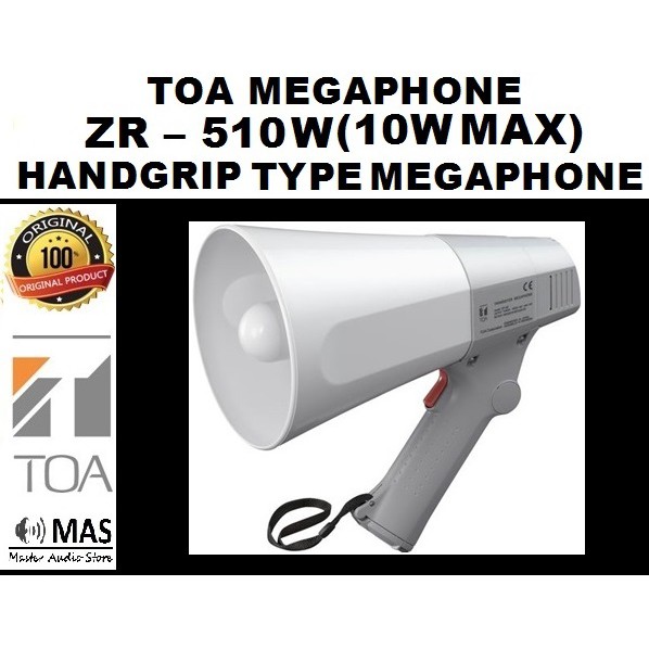 ZR-510W (10W max.) Hand Grip Type Megaphone with Whistle toa medan
