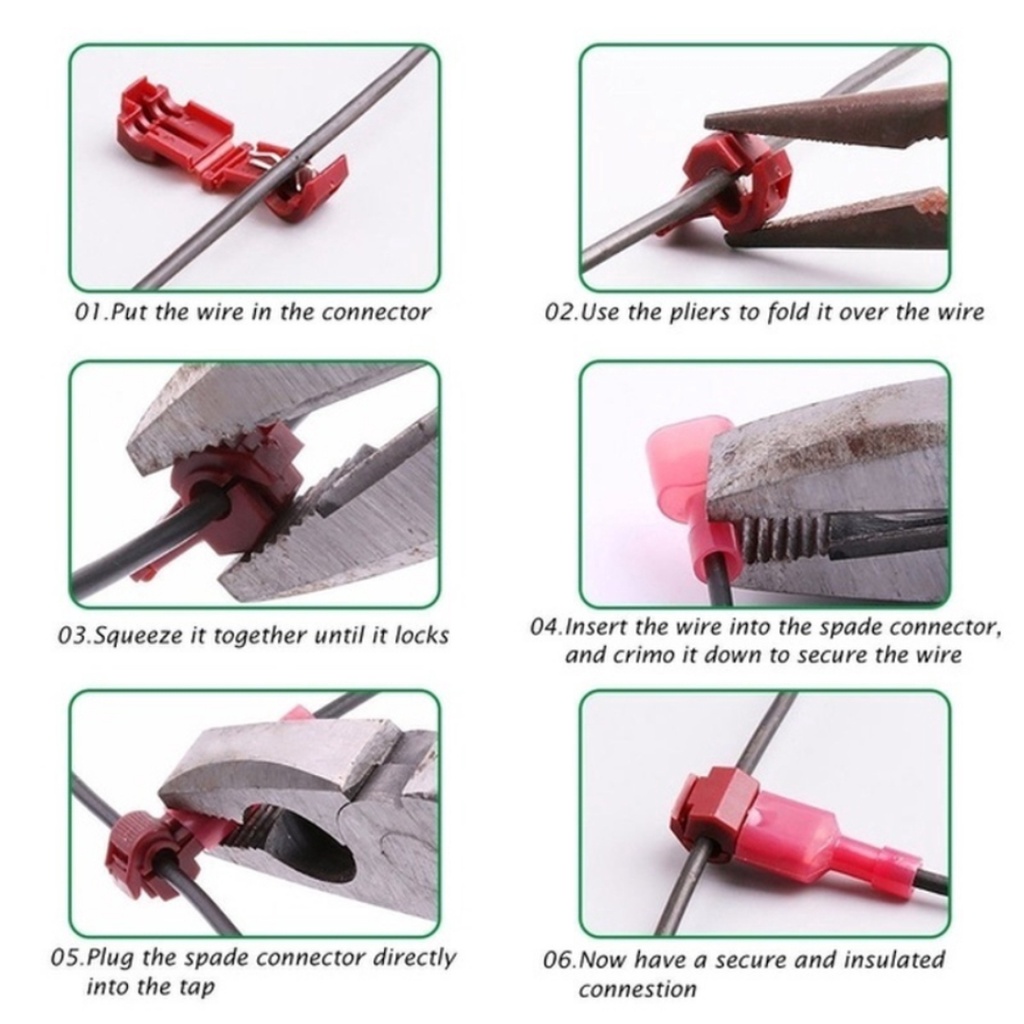 Konektor Terminal Kabel Listrik Insulated 22-10 AWG T-Taps