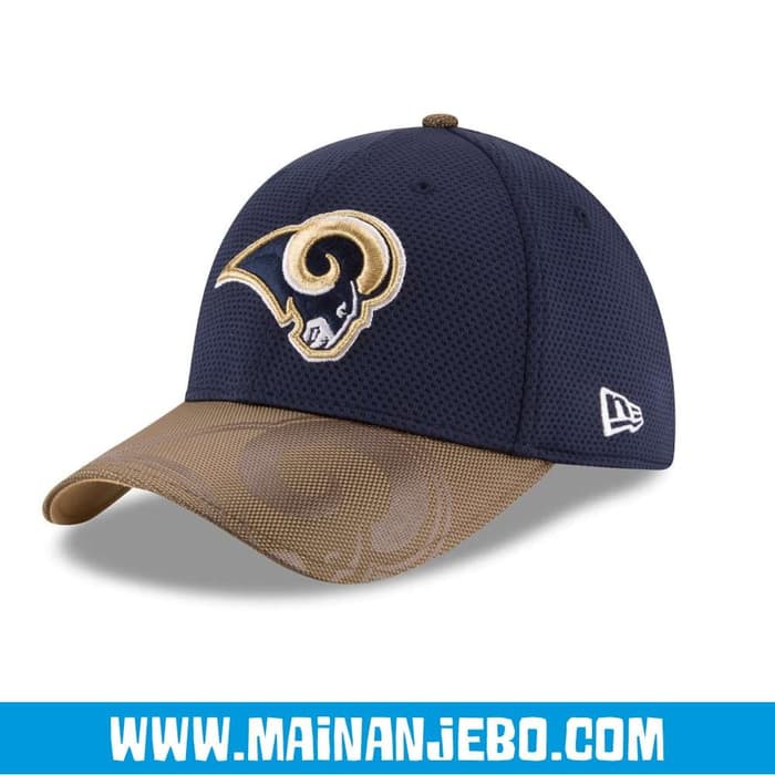 Topi New Era NFL 39THIRTY Los Angeles Rams Navy Sideline Official Hat