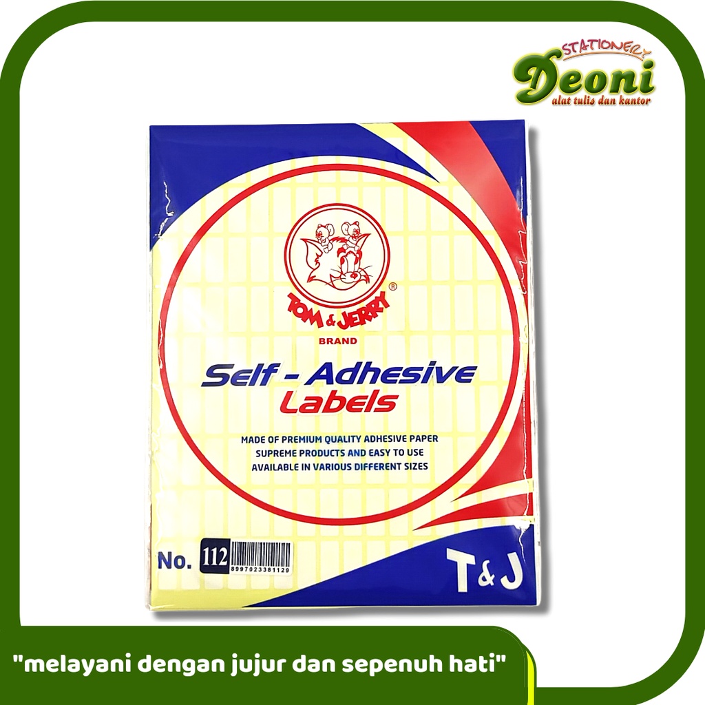 

TJ Label Self Adhesive no. 112 8x20mm 10 Lembar / Pack