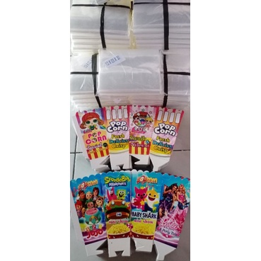 

kertas plus plastik popcorn uk. 12x6cm termurah