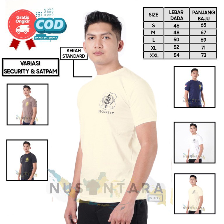 Kaos Security Kaos Dalam Satpam Kaos Satpam Terbaru Warna Cream Hitam Coklat Kaos Dalam Security SatpamTerbaru Kaos Security