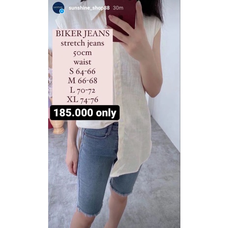 Denim Short Pants / Biker Jeans Wanita IMPORT