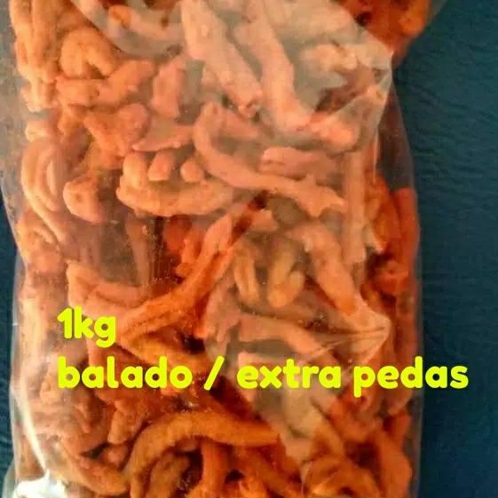 

Super Seller[LR 015]|1kg keripik usus ayam super balado , extra pedas