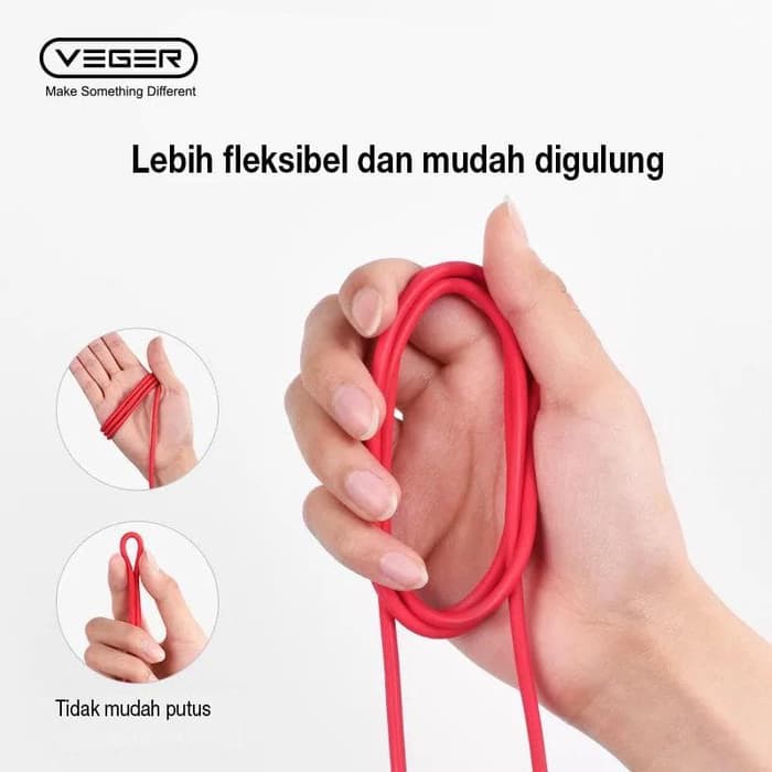 Kabel Data VEGER VP-14 Fast Charging 2.4 A MICRO USB / TYPE C Ori