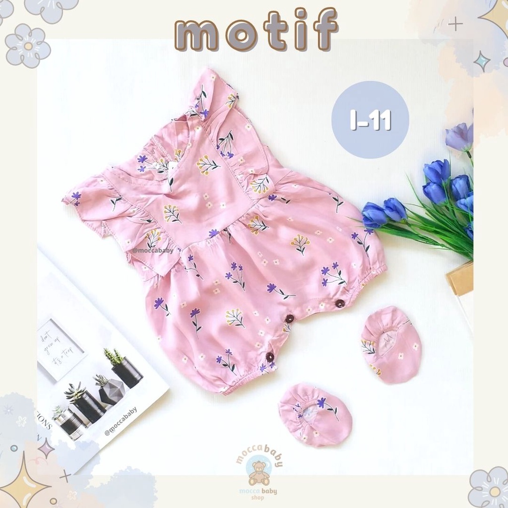 MBSS - BBB JUMPSUIT ZEELAA setelan anak perempuan jumper bayi motif bunga lucu free sarung kaki PART 3