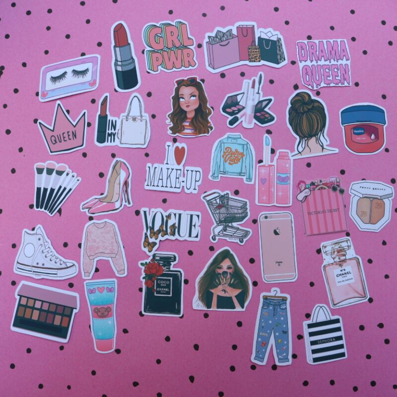 

[30PCs] STICKER STIKER GIRL GIRLY UNTUK LEMARI/PINTU/LAPTOP/SCRAPBOOK/DIARY/JOURNAL