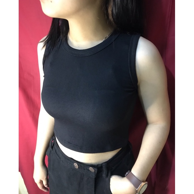 rib crop top / crop top / tank top / tank top premium / crop top korea