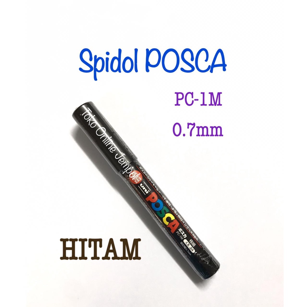 

HITAM Spidol POSCA Marker 0.7mm PC-1M Pen UNI kaca gelas black ATK0918PC