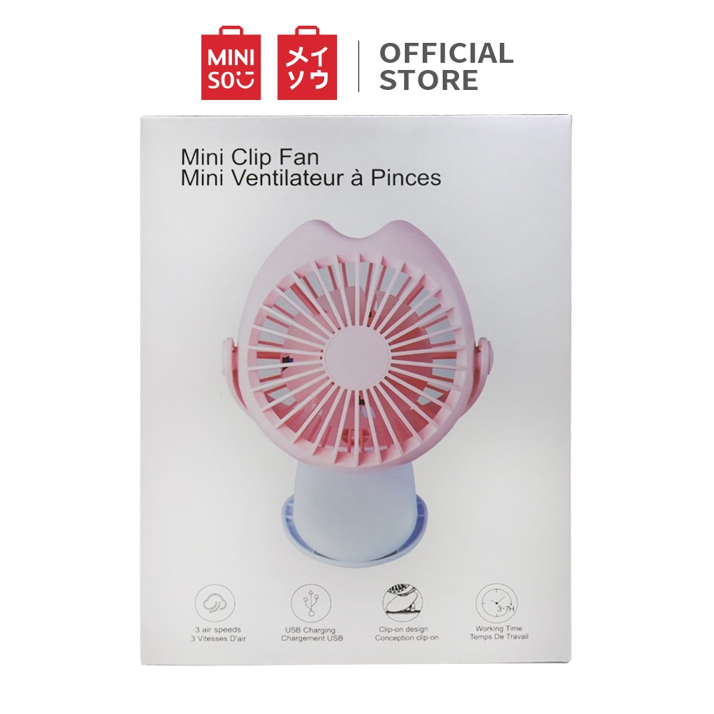 Miniso official Kipas dudukan Owl Clip Handheld portable mini Fan 1800mAh