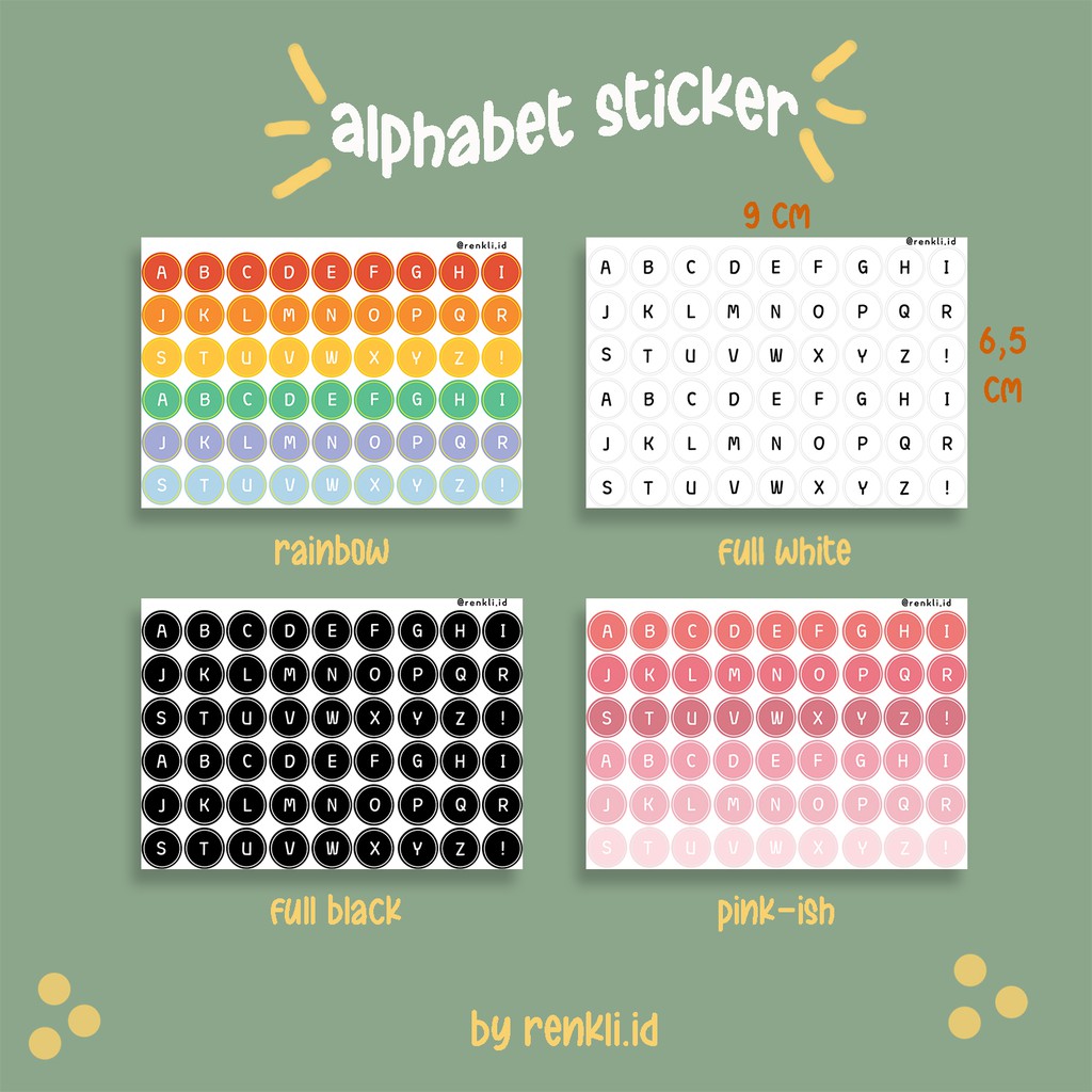 

Round Alphabet Sticker — Stiker Huruf Abjad Deco Aesthetic Dekorasi Polco Bullet Journal Planner