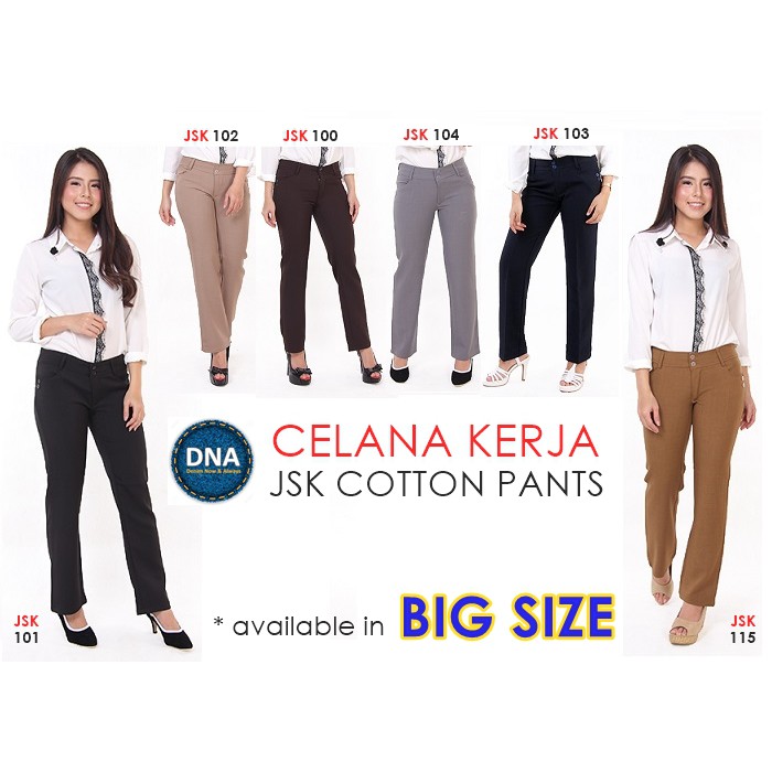[Size S-XXXL] Celana Kantor Wanita Bahan Katun Celana 