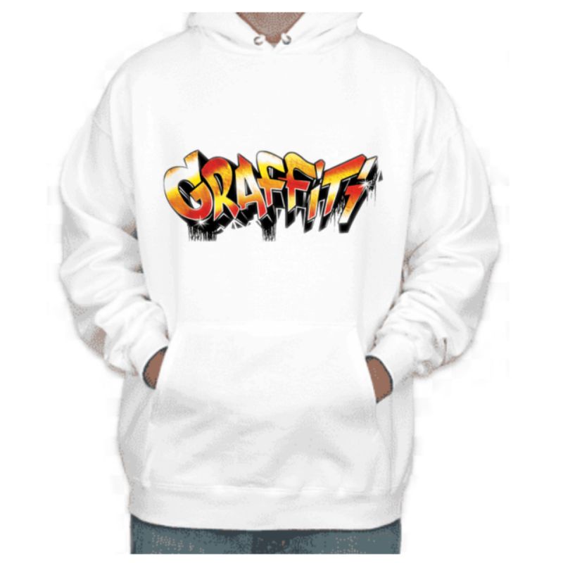 Sweater Hoodie Graffiti Cotton Fleece Tebal / Sweater Hoodie Pria dan Wanita / Sweater Hoodie Street